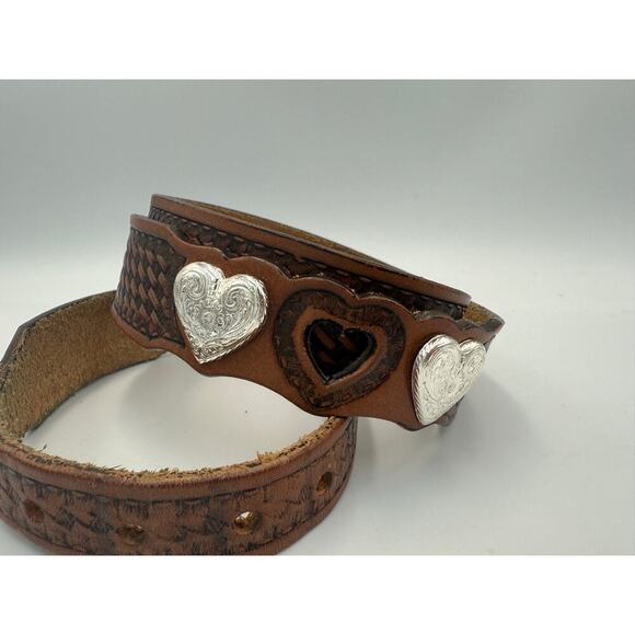 Vintage Brighton Leather Belt Hearts Leather 36‎ - Picture 2 of 4